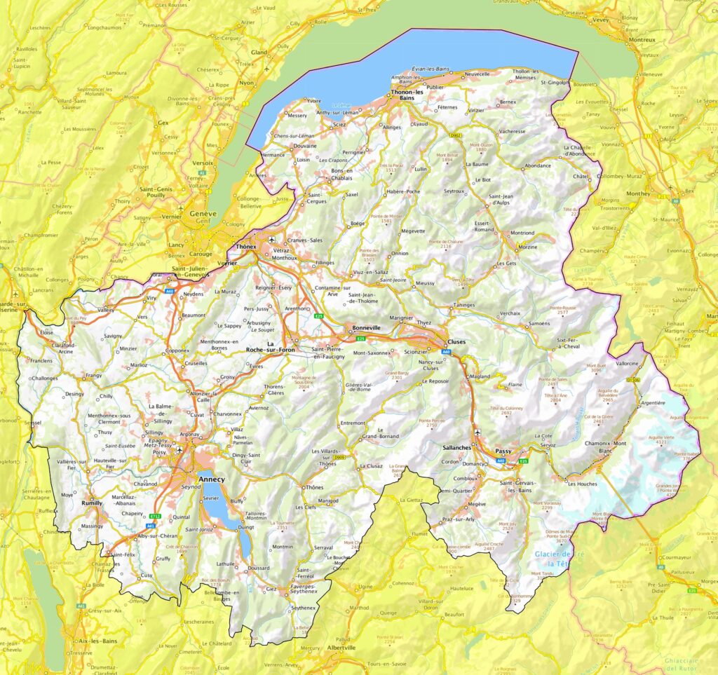 Carte de la Haute-Savoie.