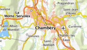 Carte des environs de Chambéry.