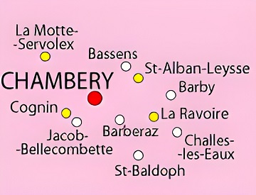 Carte des environs de Chambéry.