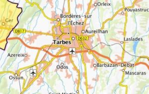 Carte des environs de Tarbes.