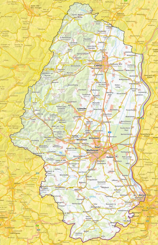 Carte du Haut-Rhin.