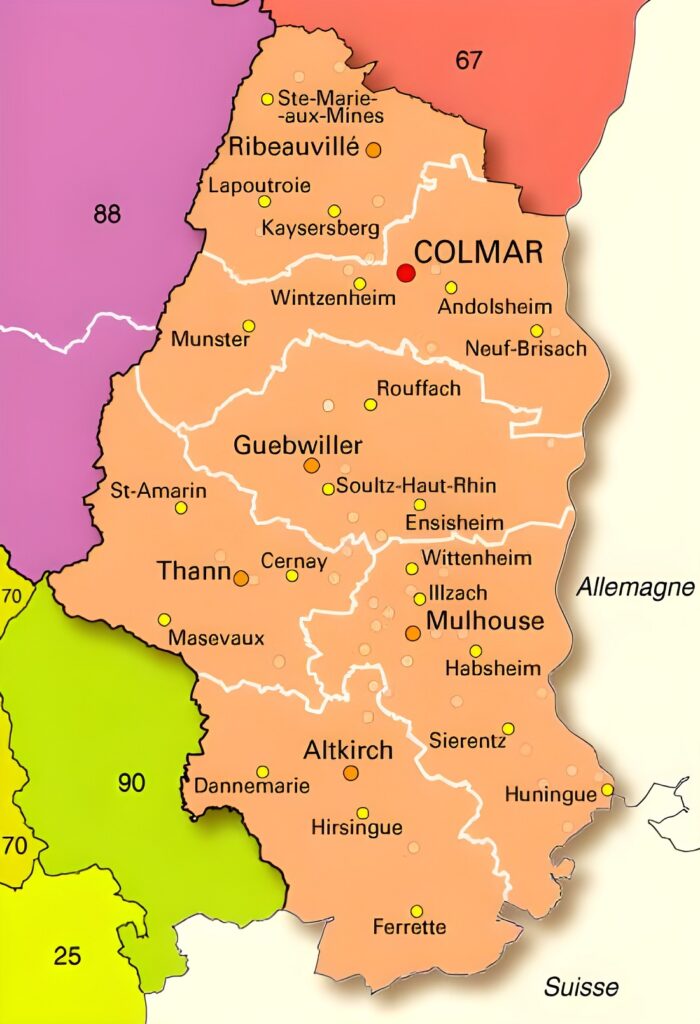 Carte du Haut-Rhin.