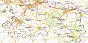 Carte des environs de Cambrai et Maubeuge.