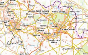 Carte des environs de Douai et Valenciennes.