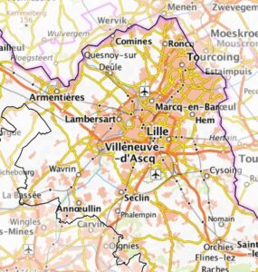 Carte des environs de Lille.