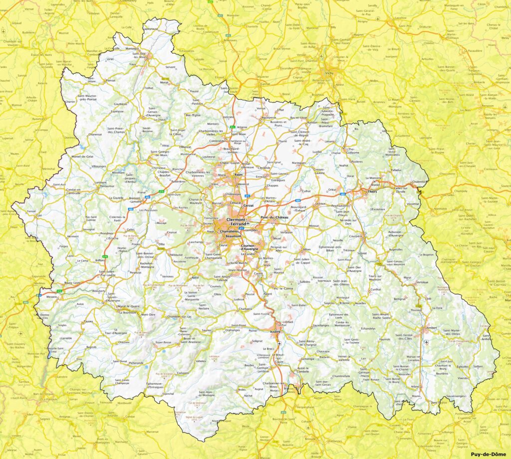 Carte du Puy-de-Dôme.