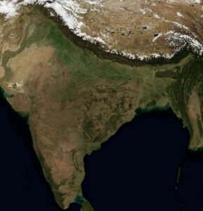 Image satellite de l'Inde en janvier 2004.