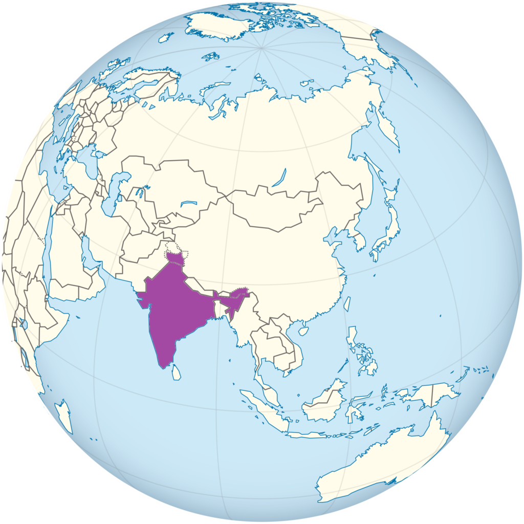 Carte de localisation de l'Inde.