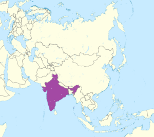 Carte de localisation de l'Inde en Asie.