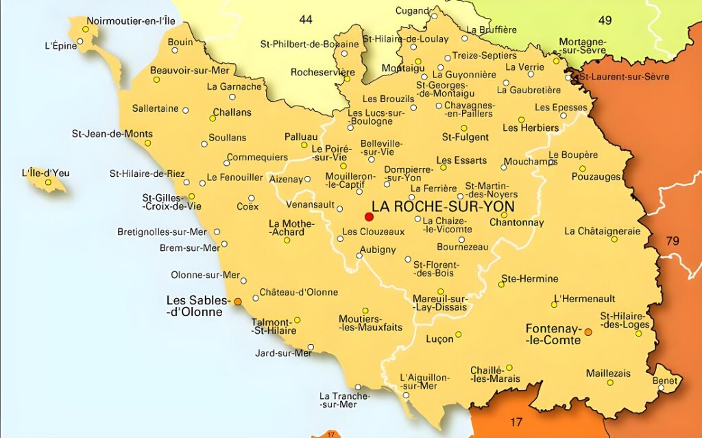 Carte de la Vendée.