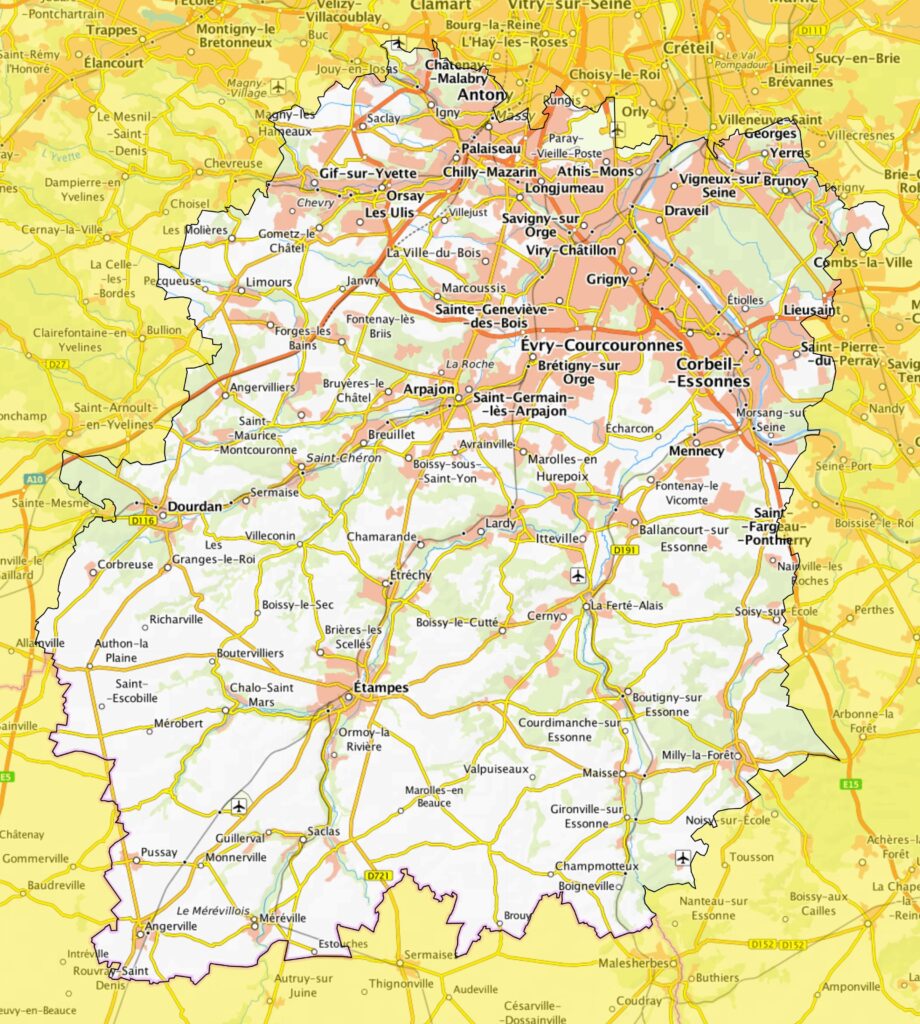 Carte de l’Essonne.