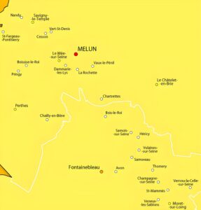 Carte des environs de Melun.
