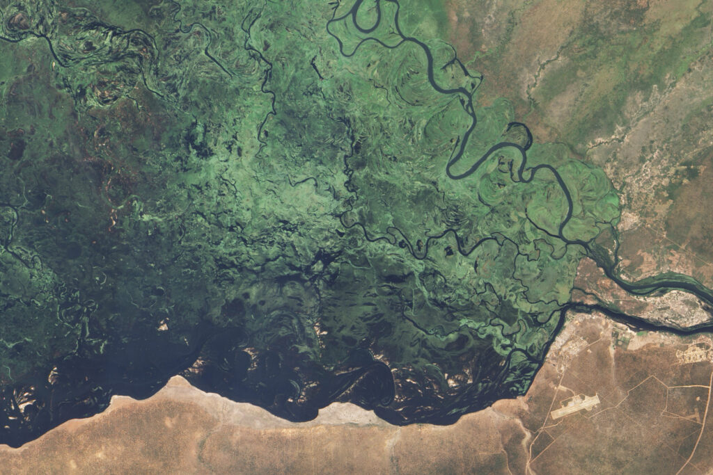 Image satellite du fleuve Zambèze
