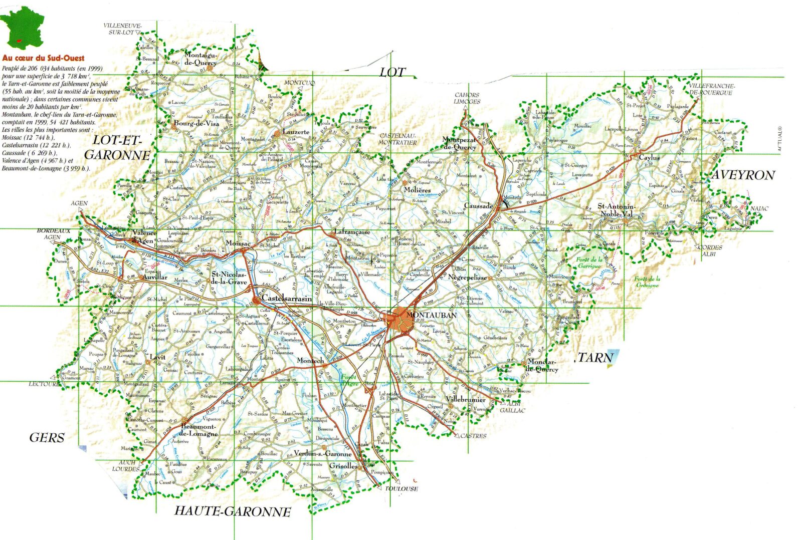 Carte De Tarn-et-Garonne