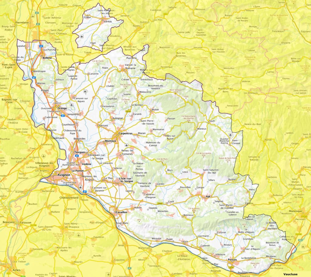 Carte de Vaucluse.