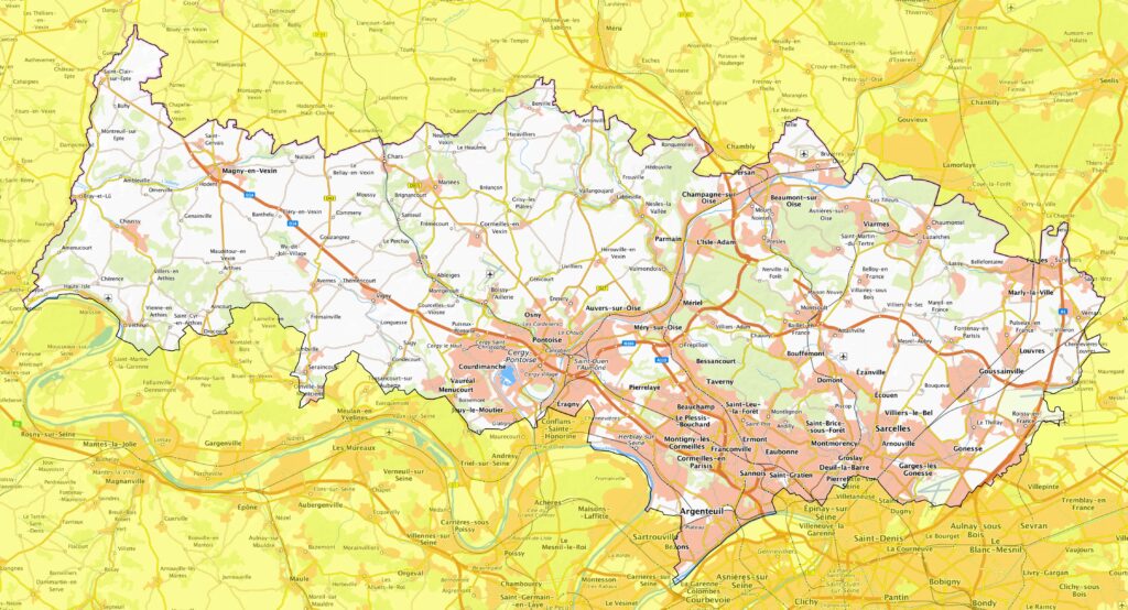 Carte du Val-d'Oise.