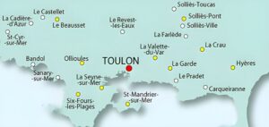 Carte des environs de Toulon.