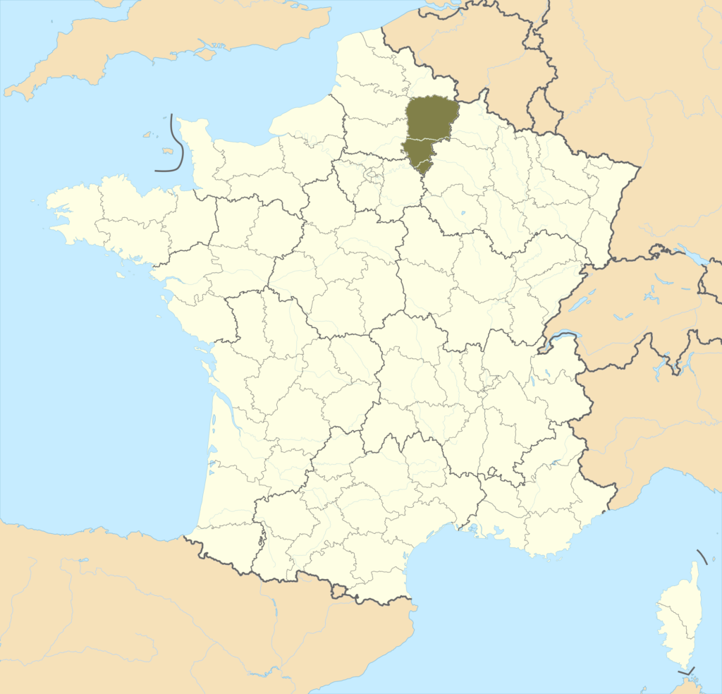 Carte de localisation de l'Aisne en France.