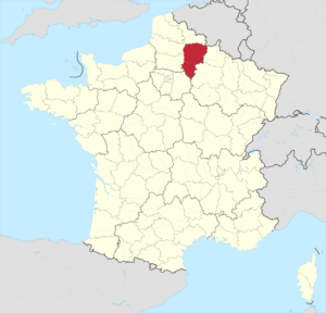 Carte de localisation de l'Aisne en France.