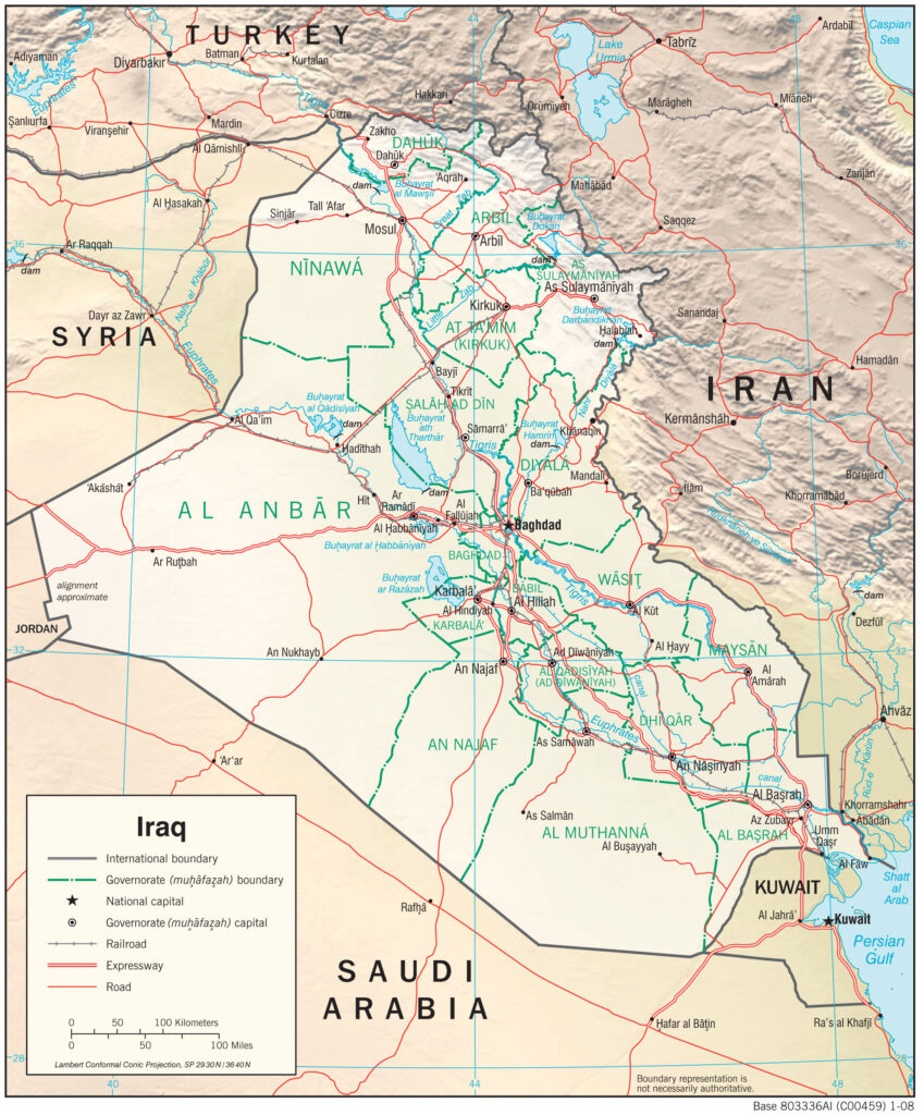 Carte de l’Irak