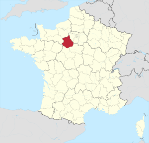 Carte de localisation d'Eure-et-Loir en France.