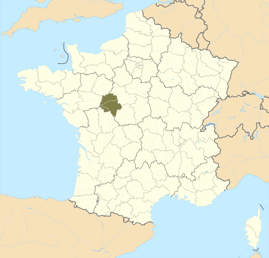 Carte de localisation d'Indre-et-Loire en France.