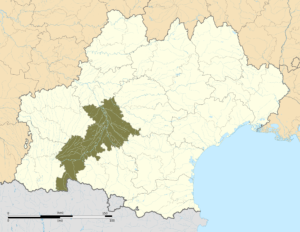 Carte de localisation de la Haute-Garonne dans la région Occitanie.