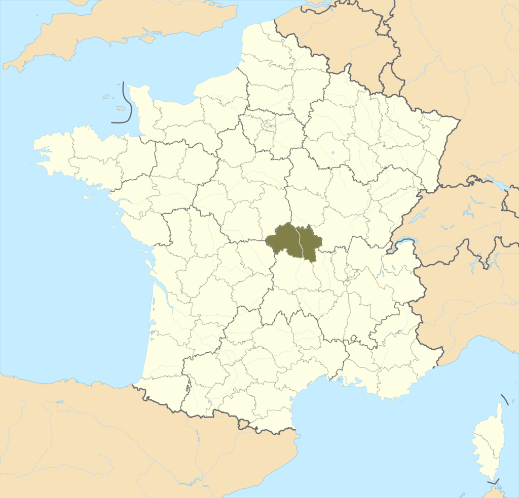 Carte de localisation de l'Allier en France.