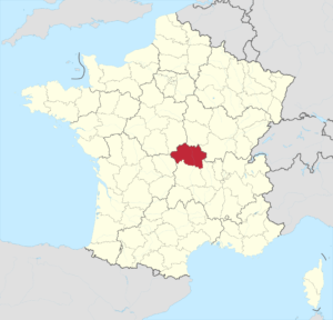 Carte de localisation de l'Allier en France.