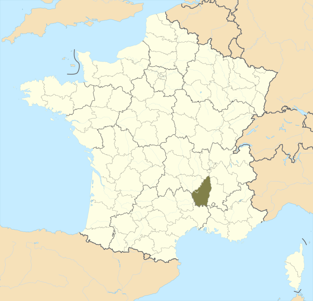 Carte de localisation de l'Ardèche en France.