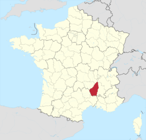 Carte de localisation de l'Ardèche en France.