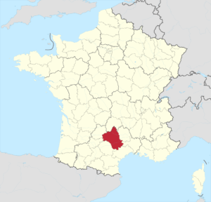Carte de localisation de l'Aveyron en France.