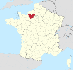 Carte de localisation de l'Eure en France.