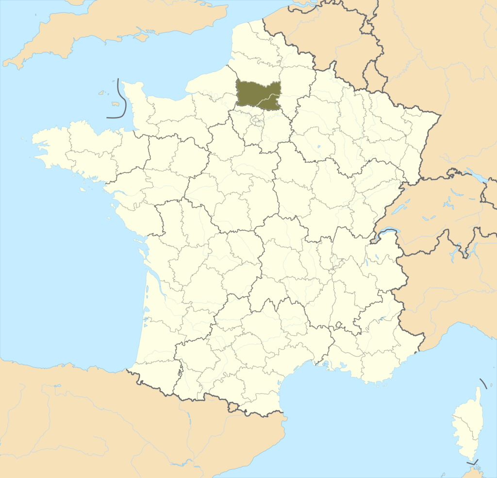 Carte de localisation de l'Oise en France.