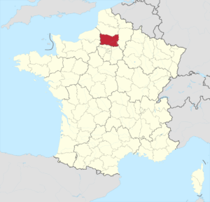 Carte de localisation de l'Oise en France.