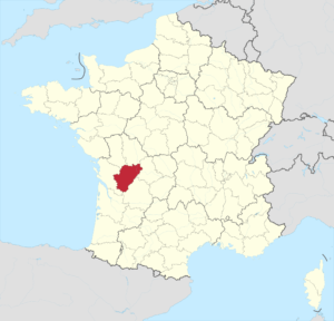 Carte de localisation de la Charente en France.