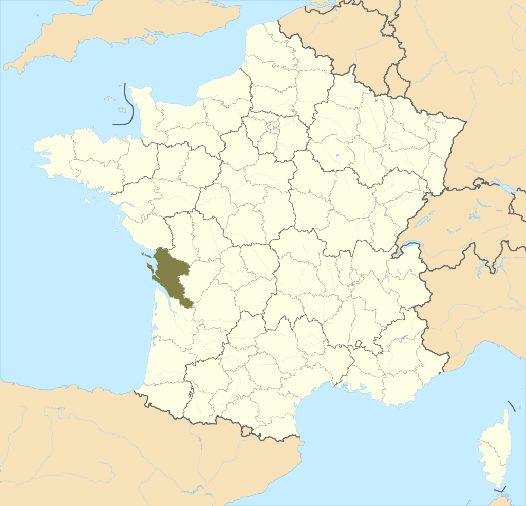 Carte de localisation de la Charente-Maritime en France.