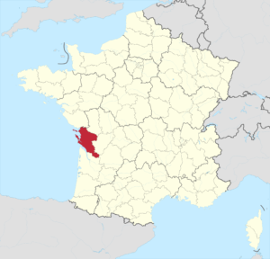 Carte de localisation de la Charente-Maritime en France.