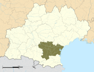 Carte de localisation de l’Aude dans la région Occitanie.