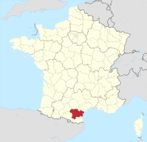 Carte de localisation de l'Aude en France.