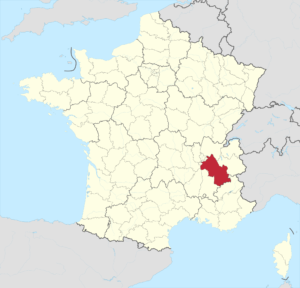 Carte de localisation de l'Isère en France.