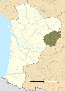 Carte de localisation de la Corrèze dans la région Nouvelle-Aquitaine.