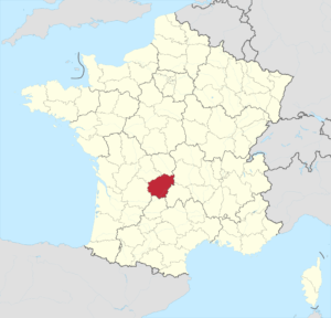 Carte de localisation de la Corrèze en France.