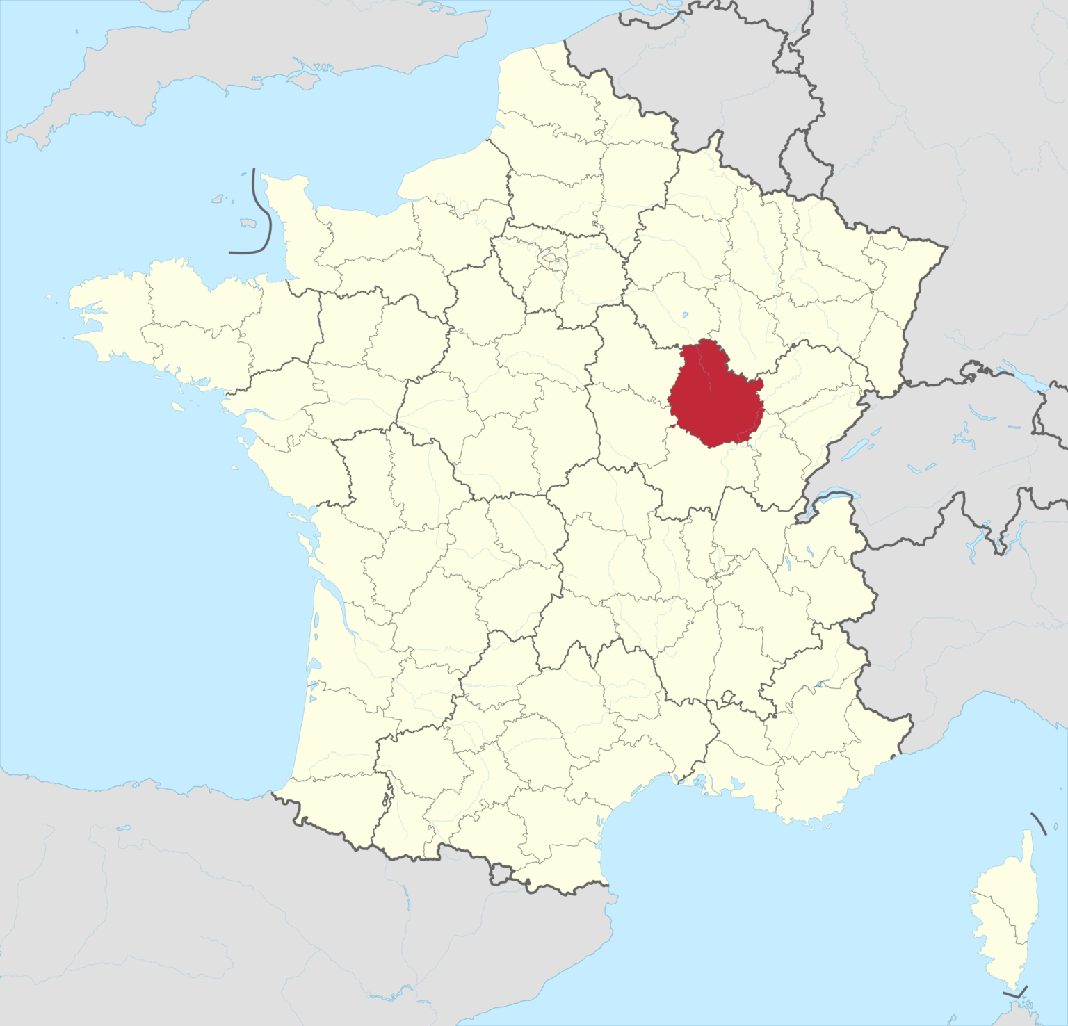 Carte De Localisation De La Cote D Or En France 2016 1536x1476 