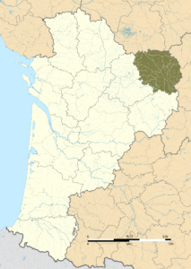 Carte de localisation de la Creuse dans la région Nouvelle-Aquitaine.