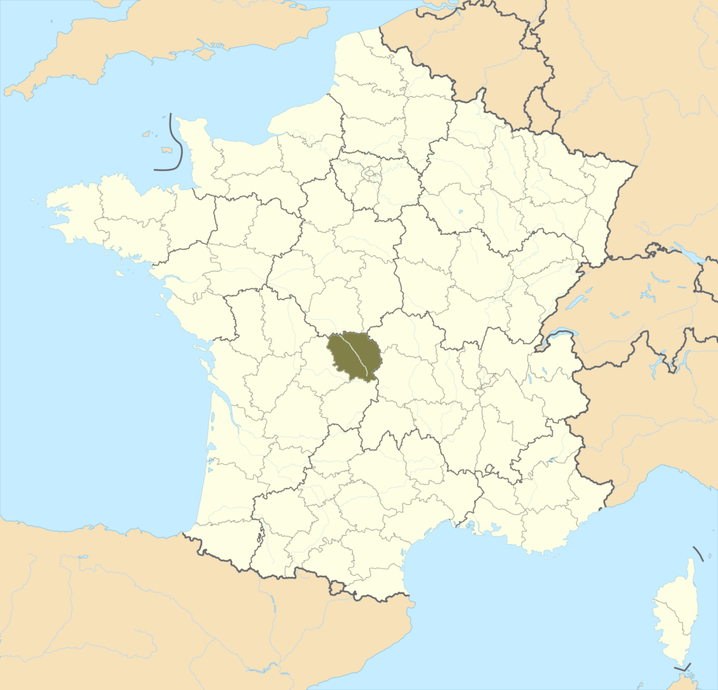 Carte de localisation de la Creuse en France.