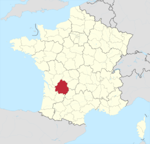 Carte de localisation de la Dordogne en France.