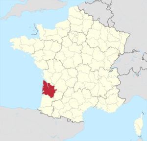 Carte de localisation de la Gironde en France.