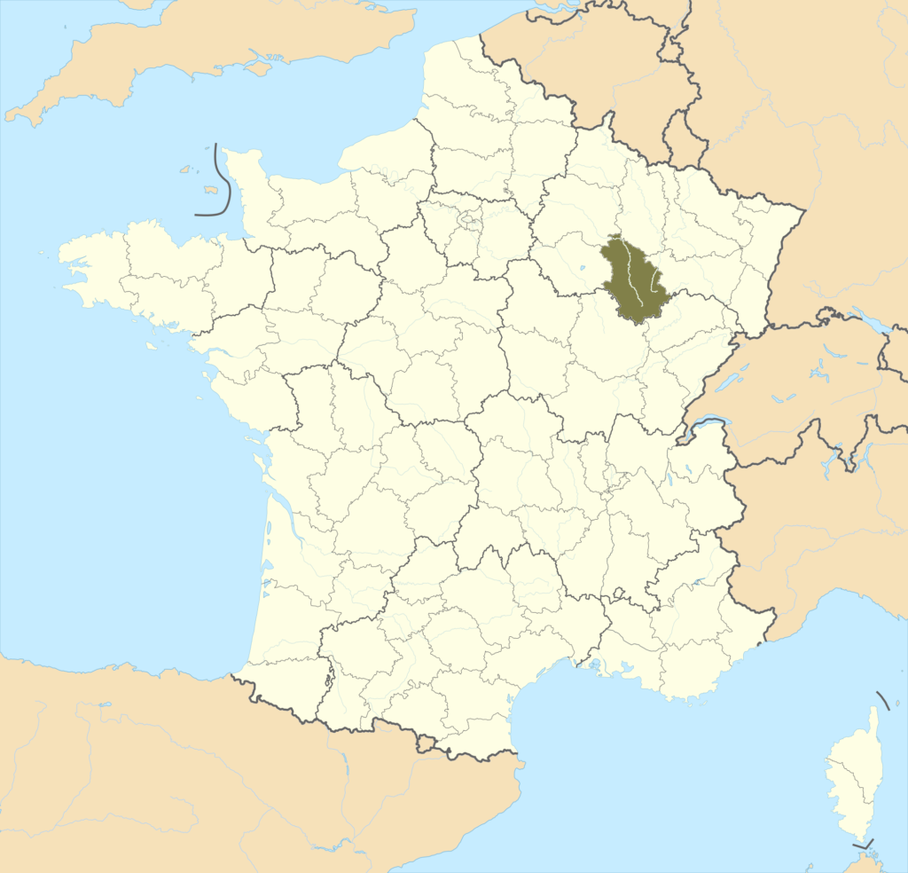 Carte de localisation de la Haute-Marne en France.