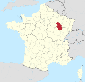Carte de localisation de la Haute-Marne en France.